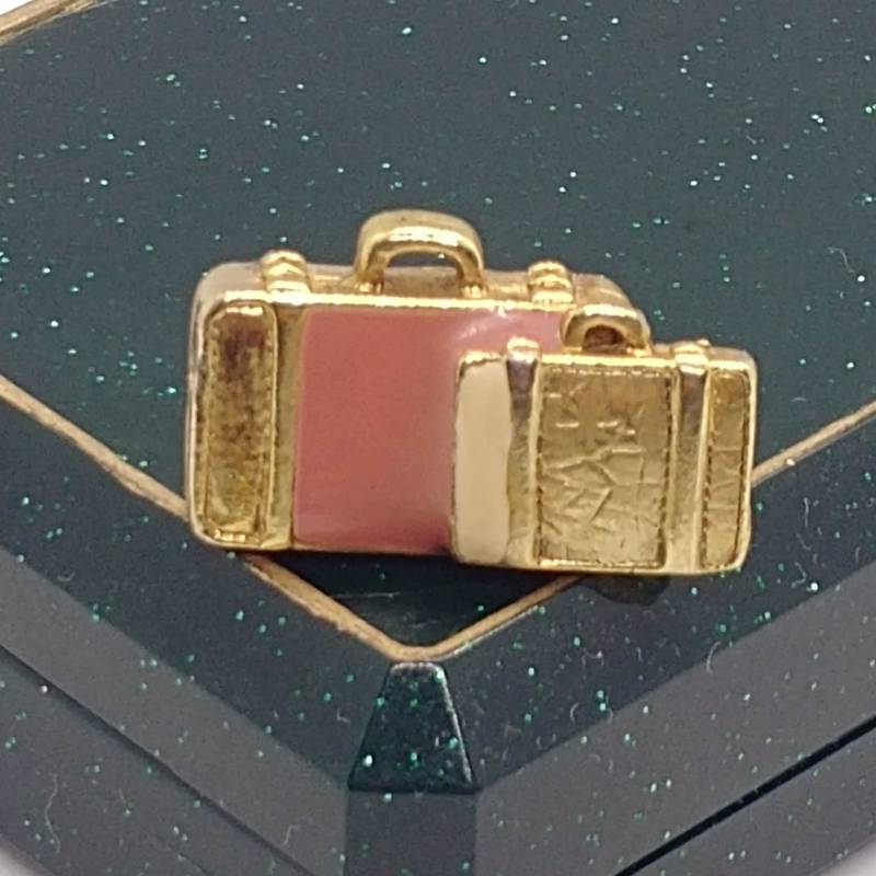 Vintage Koffer Brosche Emaille Reise Anstecker von VintageBijouStore