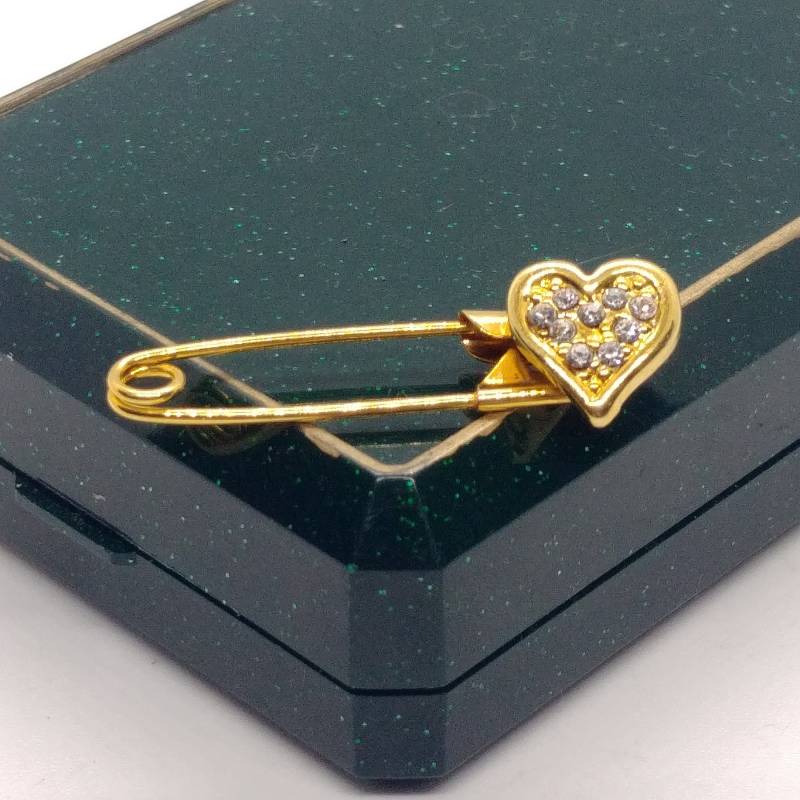 Vintage-Kristallherz-Brosche von VintageBijouStore