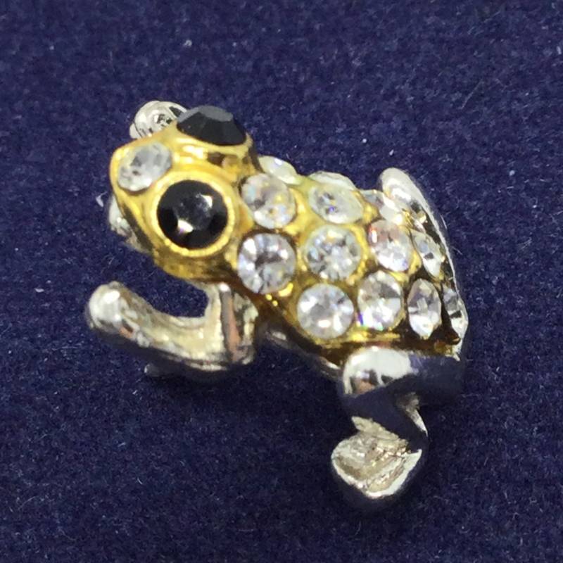 Vintage Mini Brosche/ Anstecknadel Frosch Mit Strass von VintageBijouStore