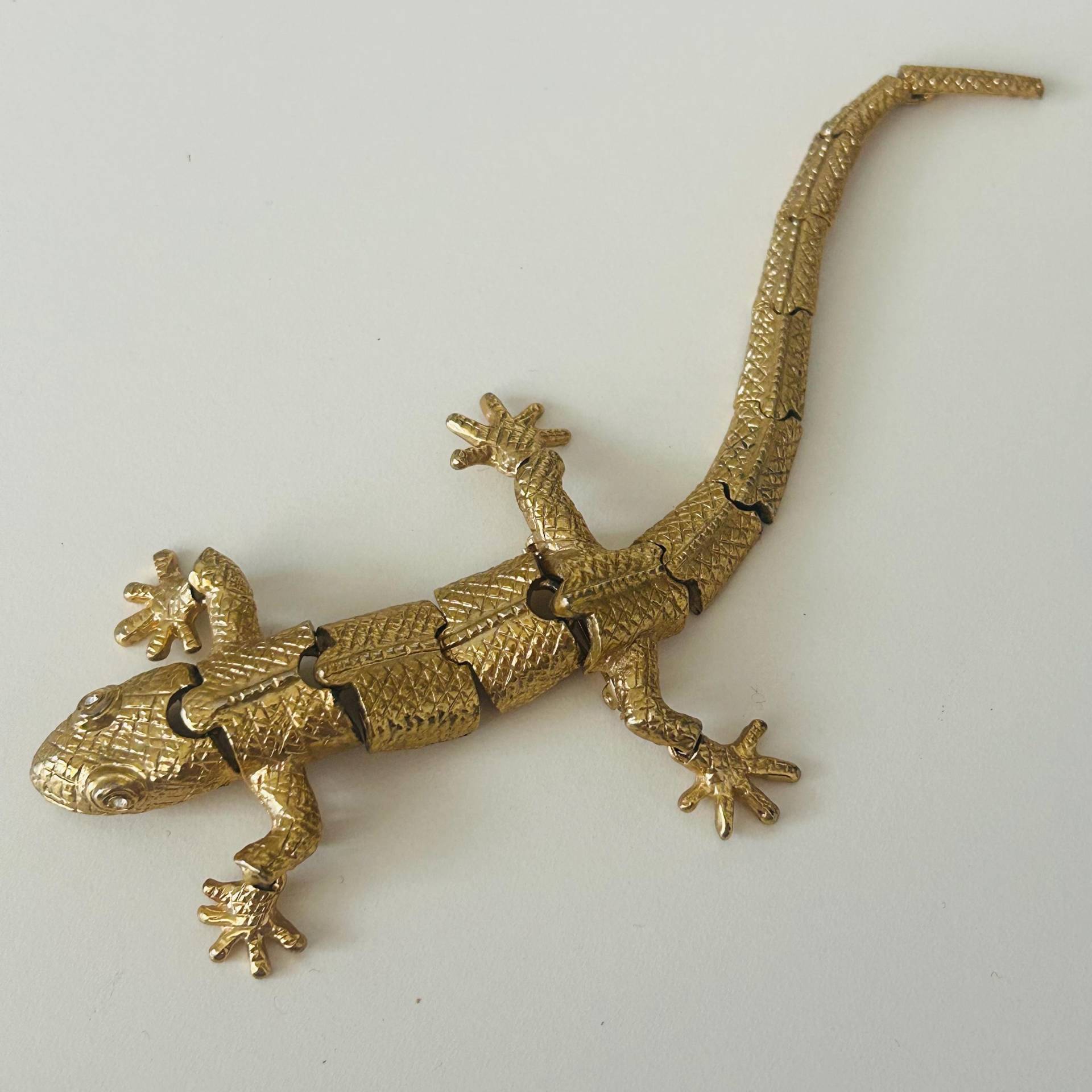 Vintage Salamander Eidechse Schulter Brosche in Gold Ton von VintageBijouStore