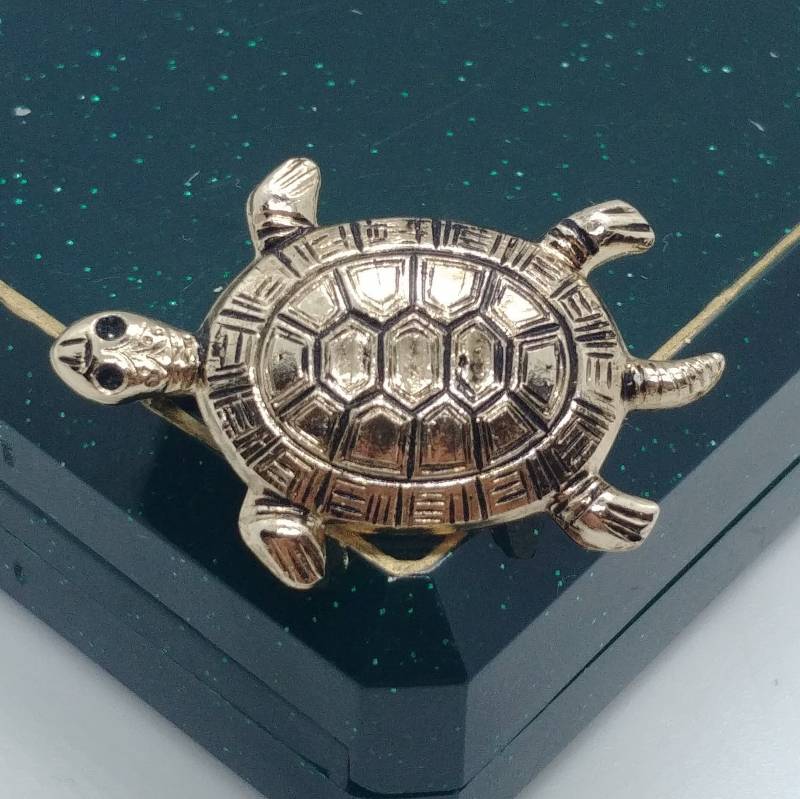 Vintage Schildkröte Silber Ton Brosche Vintage Schildkröte Silber Ton Brosche von VintageBijouStore