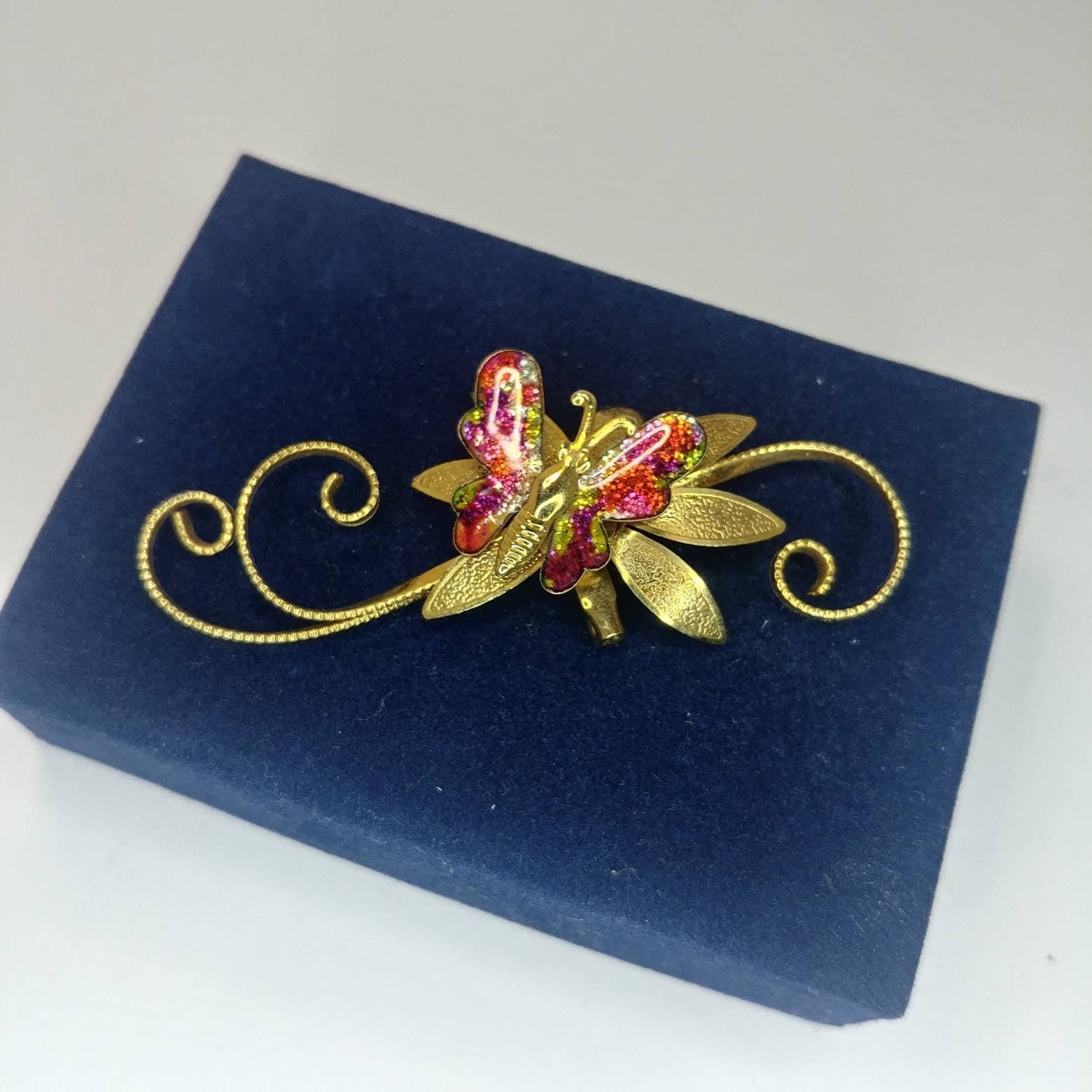 Vintage Schmetterling Brosche Aus Emaille Anstecknadel von VintageBijouStore