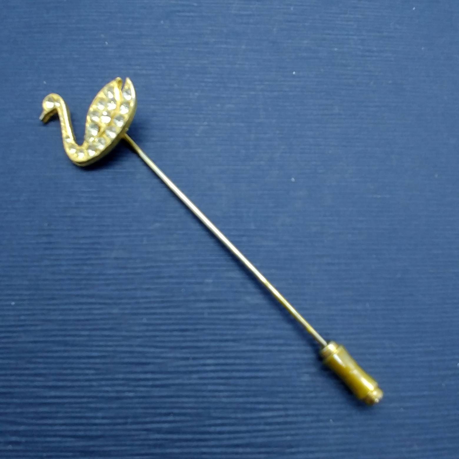 Vintage Schwan/Vogel Brosche Anstecknadel Goldfarben von VintageBijouStore