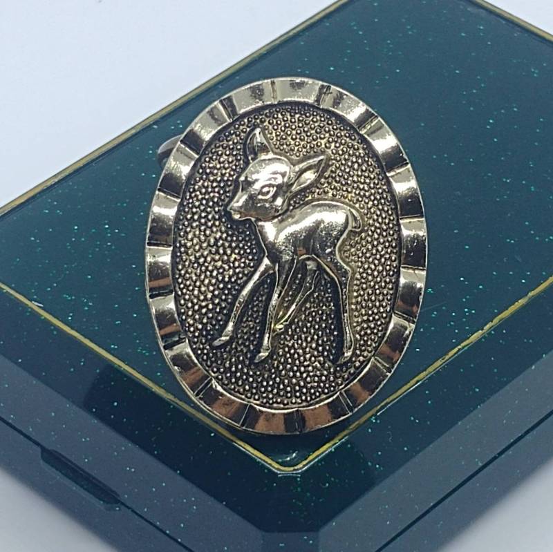 Vintage Silber Ton Bambi Reh Kleid Clip Brosche von VintageBijouStore