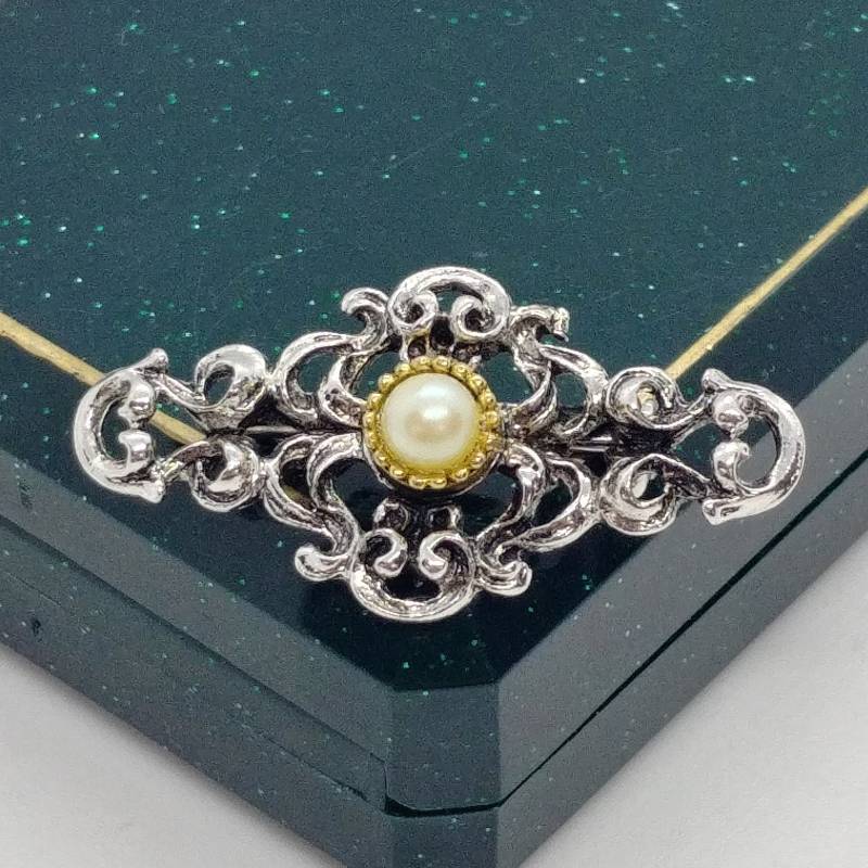 Vintage Silber Ton Brosche Mit Perle Vintage Silber Ton Brosche Mit Perle von VintageBijouStore
