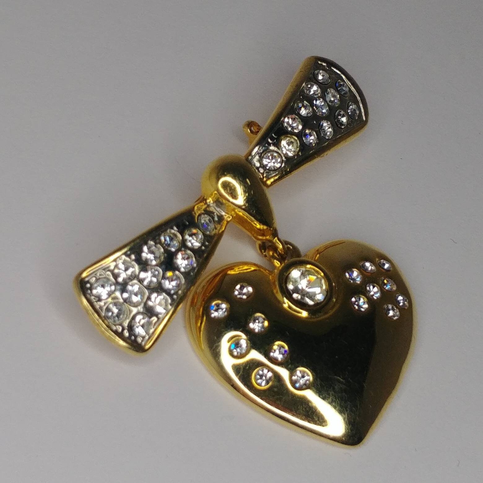 Vintage Strass Herz Brosche von VintageBijouStore