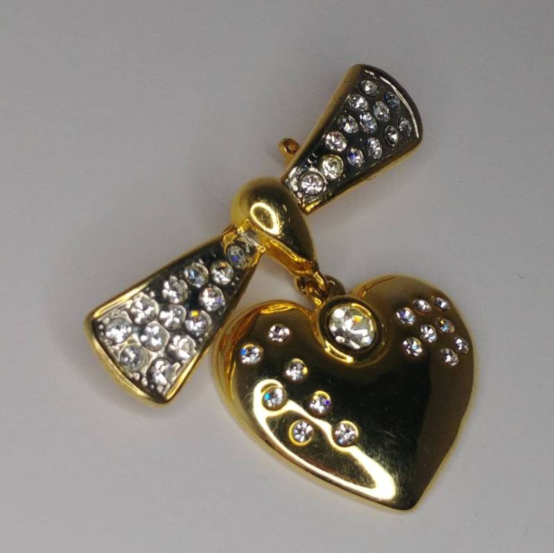 Vintage Strass Herz Brosche von VintageBijouStore