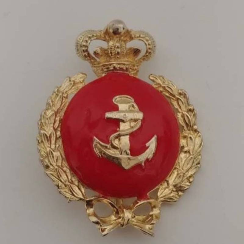 Vintage Unisex Brosche Anker Anstecknadel Goldfarben Mit Roter Emaille von VintageBijouStore
