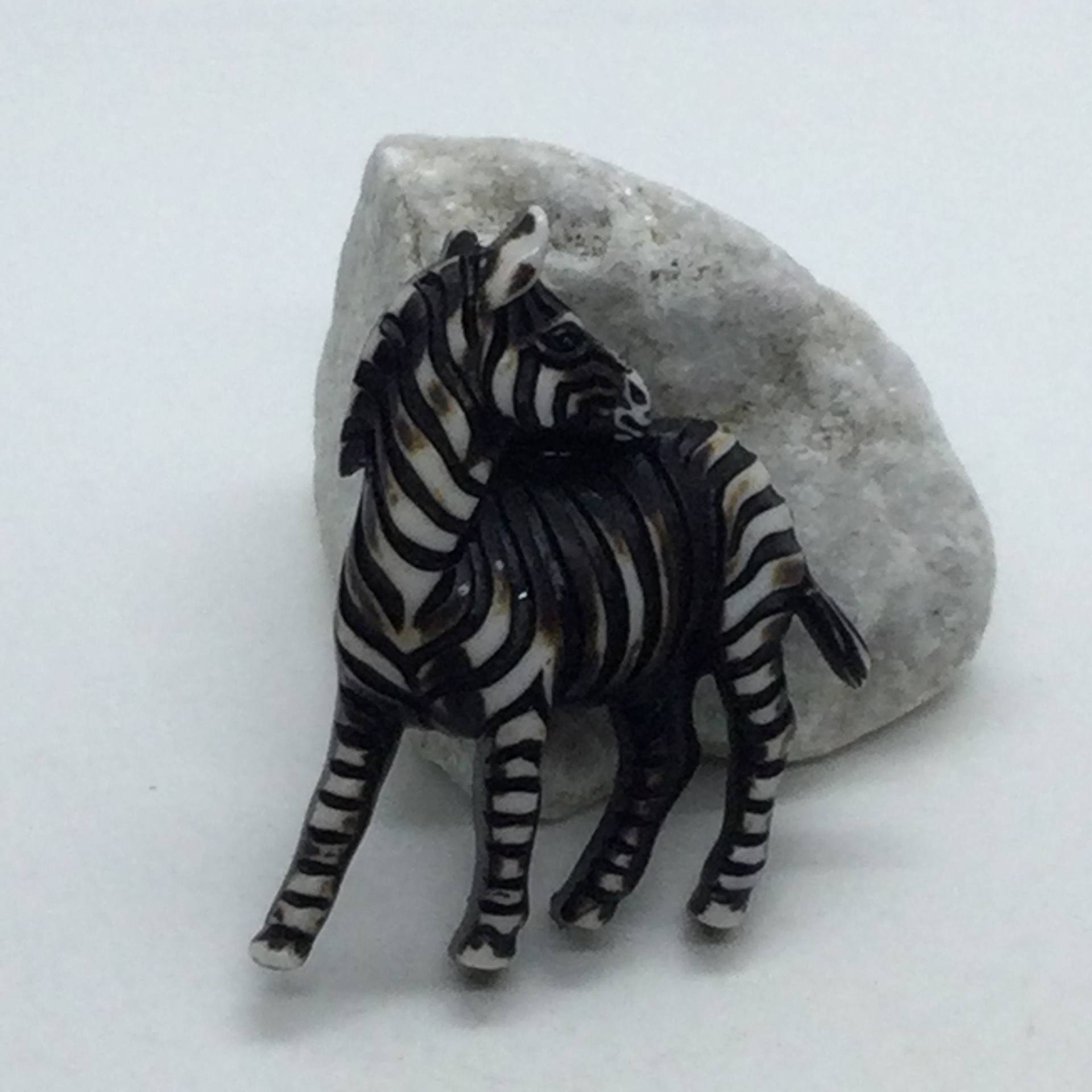 Vintage Zebra/Tier Brosche Plastik von VintageBijouStore