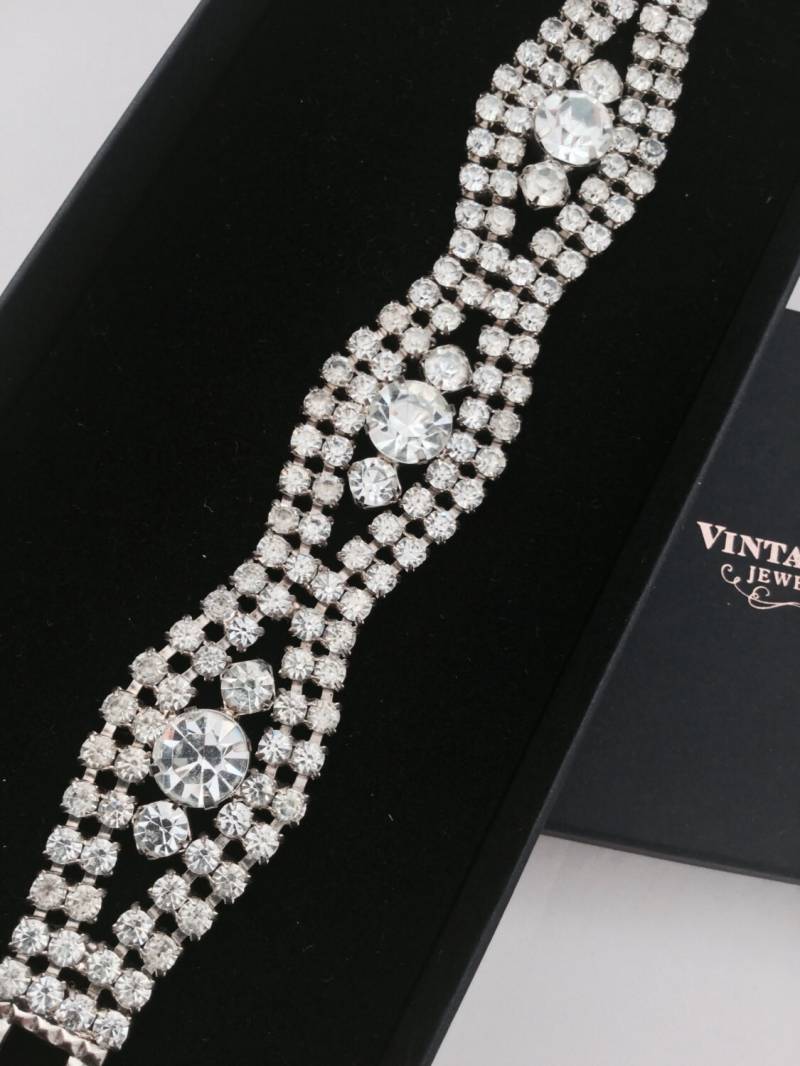 50Er Jahre Ice Strass Armband von VintageBoxJewellery