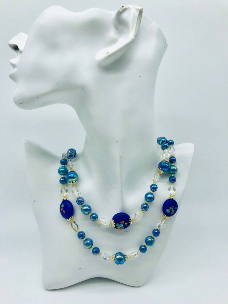 Doppel Strang Glas Halskette von VintageBoxJewellery