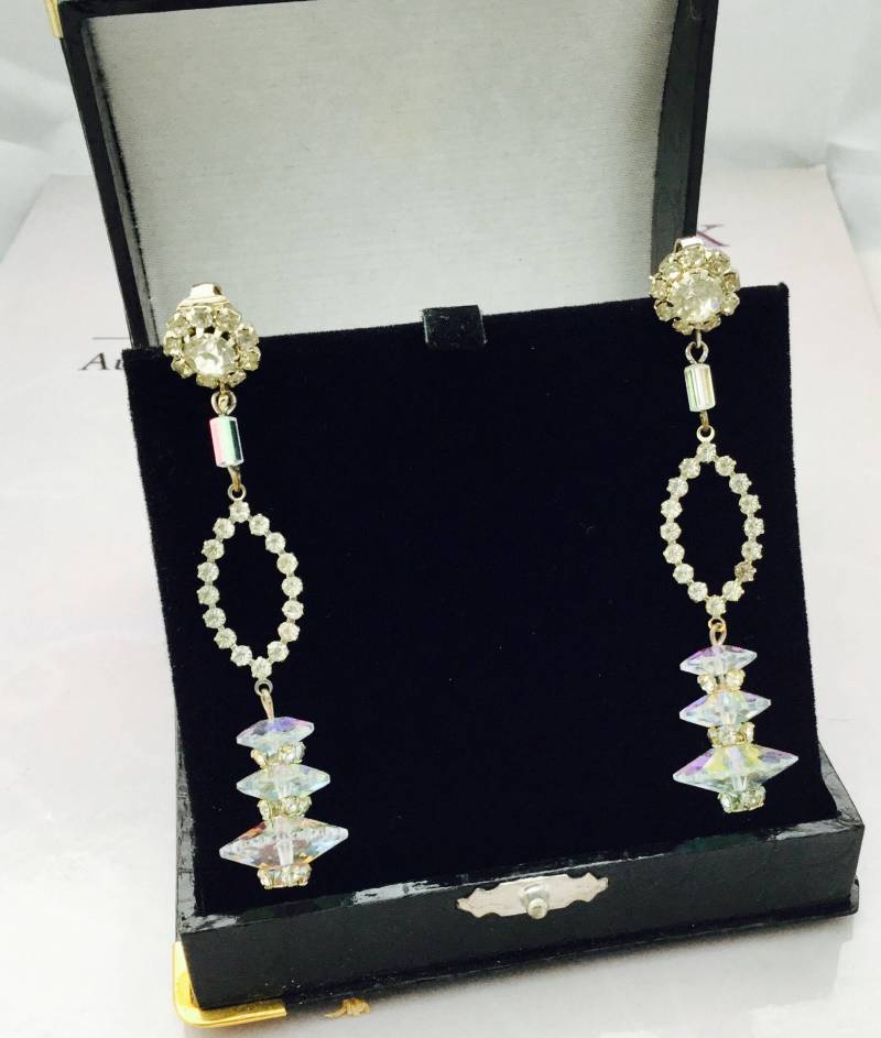 Vintage Kristall Und Strass Ohrringe von VintageBoxJewellery