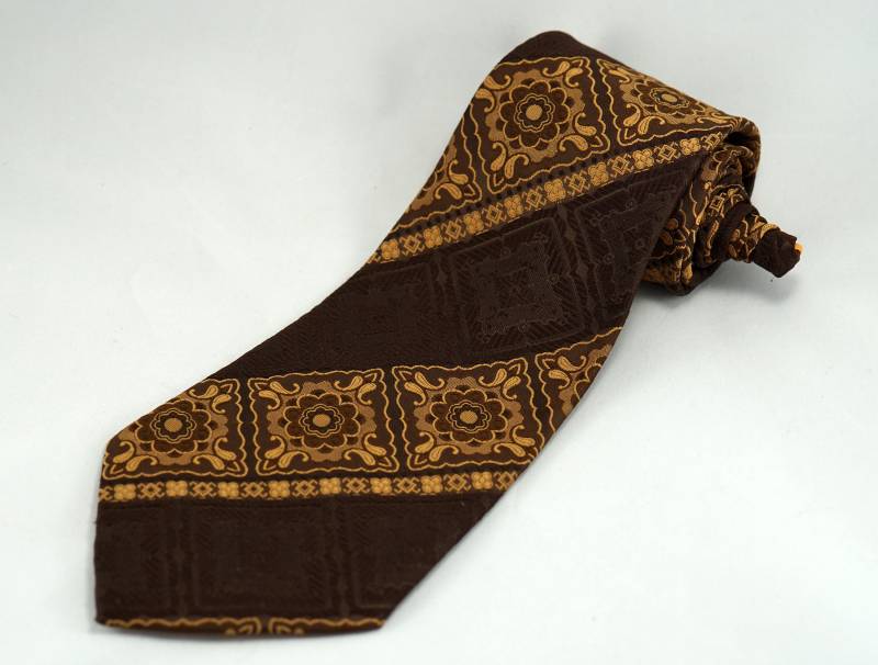 Retro Braun Blumen Krawatte Unisex Polyester Krawatte von VintageButikGita
