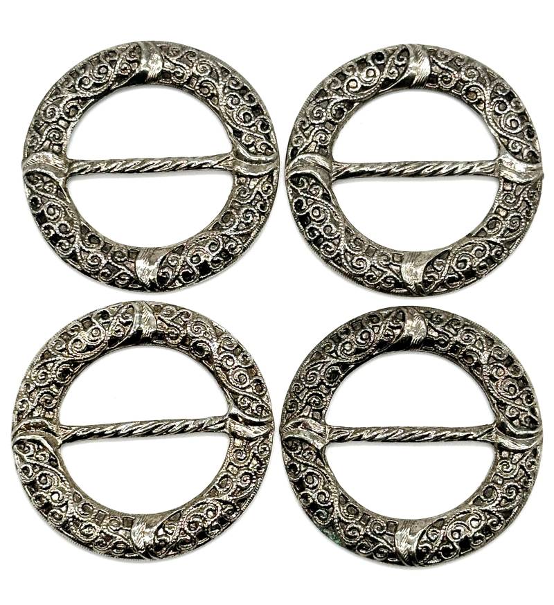 Vintage Antike Silberne Filigrane Schnalle - 55 Mm Nähzubehör von VintageButtonStore