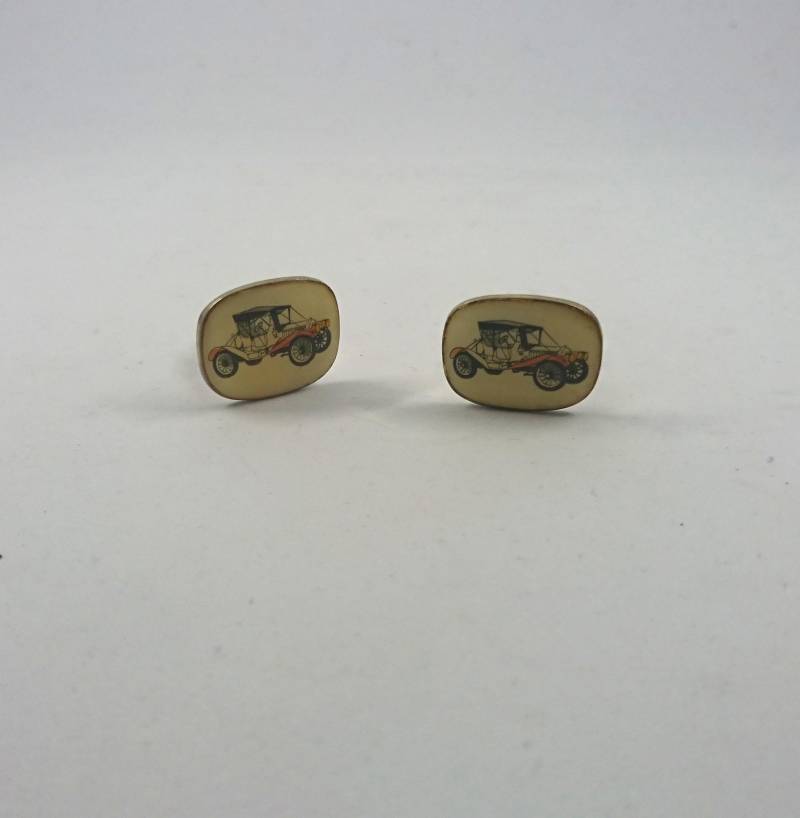 Vintage Herren Manschettenknöpfe 1950 Auto Themen Neuheit Geschenk Für Ihn Kostüm Schmuck von VintageByThomas