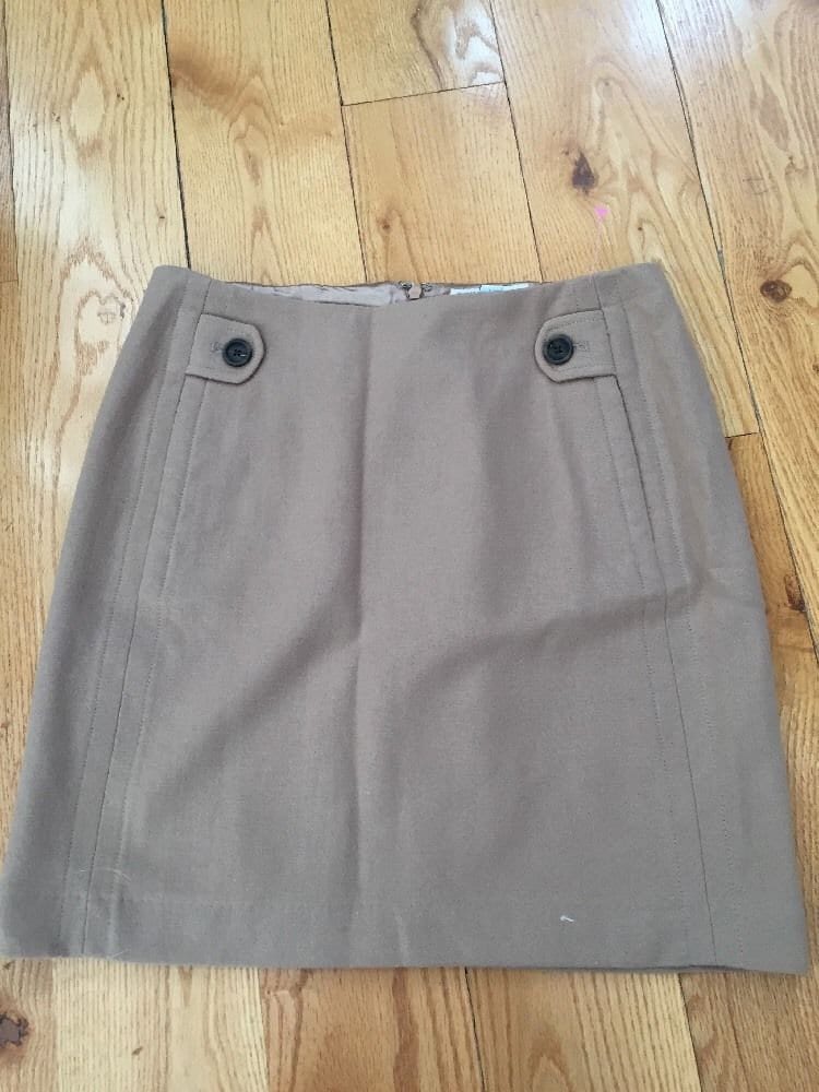 90Er Jahre Banana Republic 4 S Tan Braun Wolle Mini Karriere Gerade Bleistiftrock Taschen Der 1990Er von VintageCactusCloset