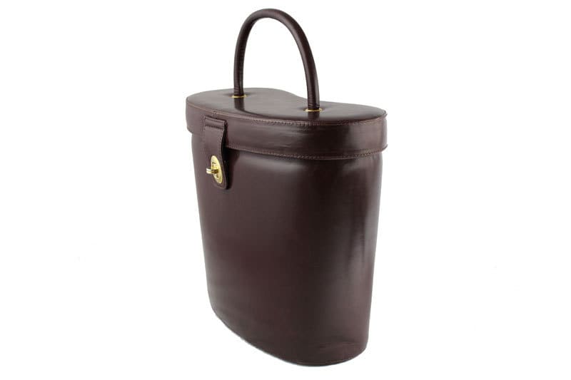 Vintage 80Er Jahre Braune Leder Lunchbox Tasche von VintageCarwen