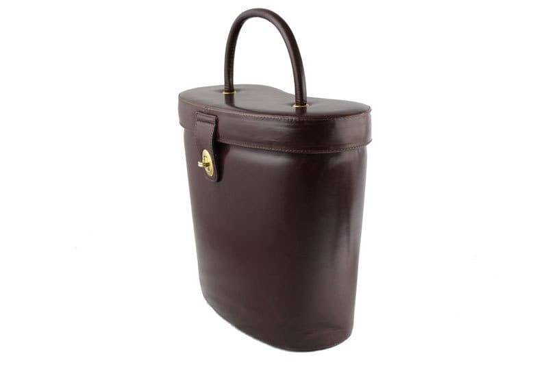 Vintage 80Er Jahre Braune Leder Lunchbox Tasche von VintageCarwen