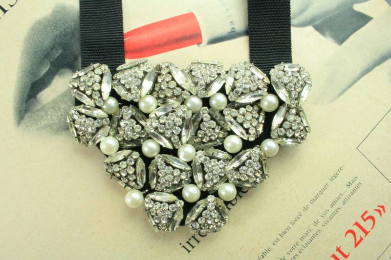 strass Und Perlen Halskette von VintageCarwen