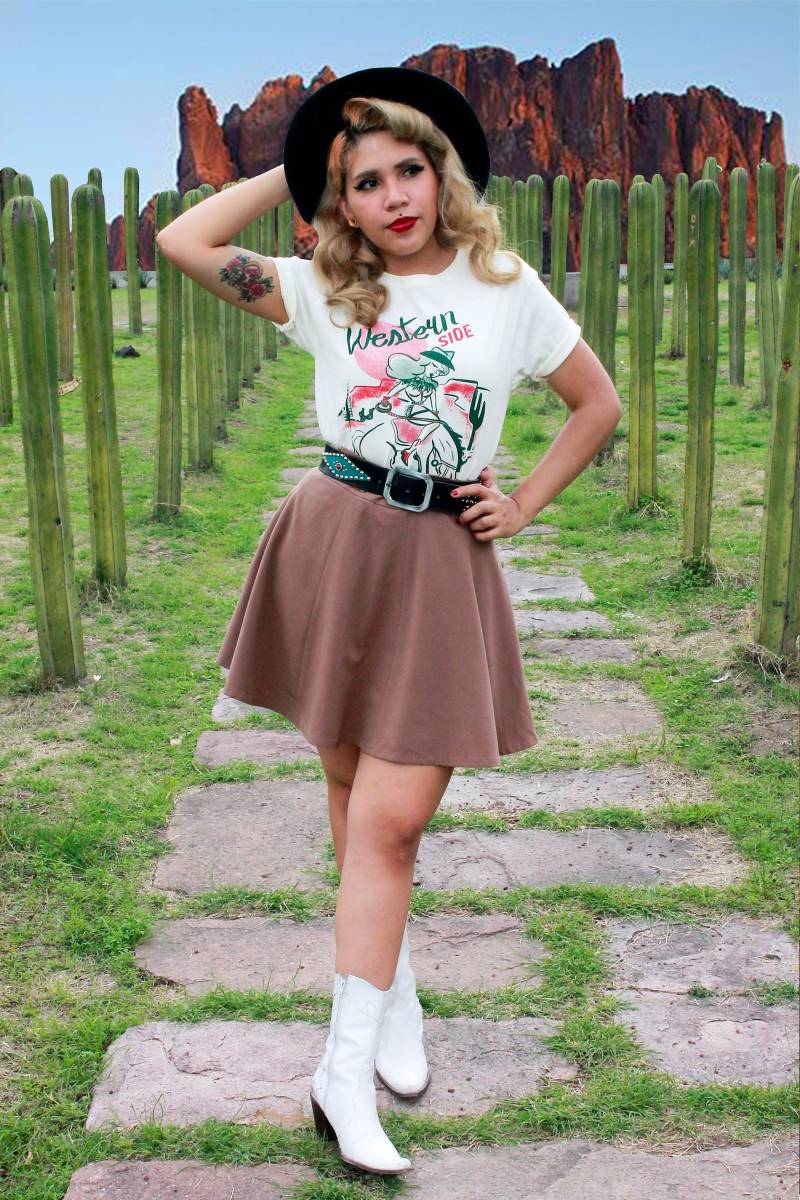 Western Side/T-Shirt Retro Rockabilly Man Rodeo Stil Wüste von VintageCharlys