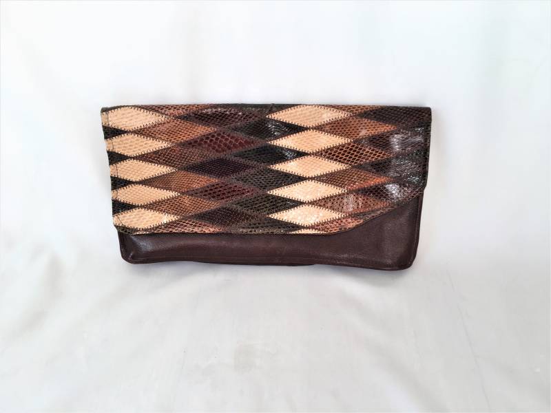 Vintage Jane Shilton Schlangenhaut Patchwork Leder Clutch Vintage Jane Shilton Schlangenhaut Patchwork Leder Clutch von VintageCommode