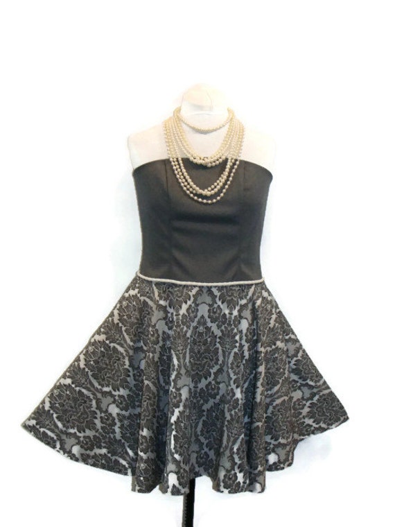 Ooak Vintage Inspired Strapless Damask Pattern Dress Dresses Style Plus Size von VintageConnoisseur