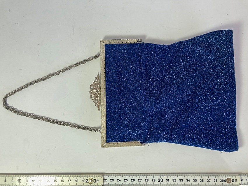 Abendtasche Glitzerblau Bügeltasche Abendtasche Glitzerblau Bügeltasche von VintageContainer