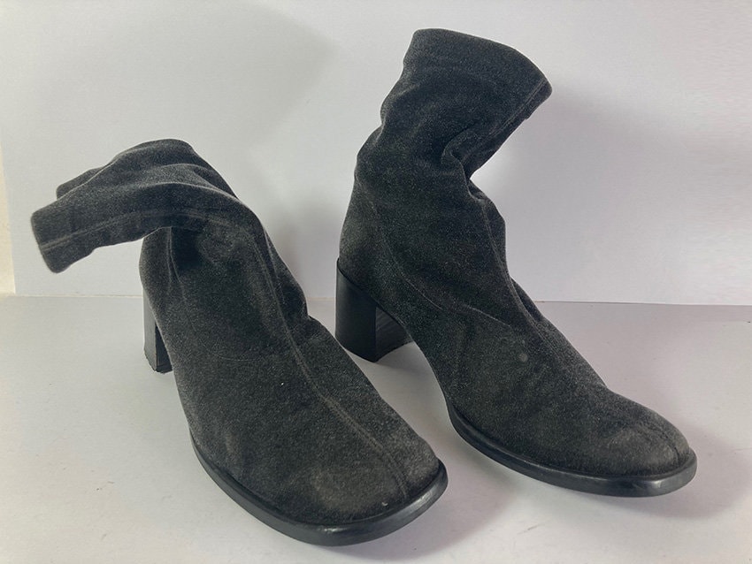 stiefeletten Velour Vintage Blockabsatz von VintageContainer