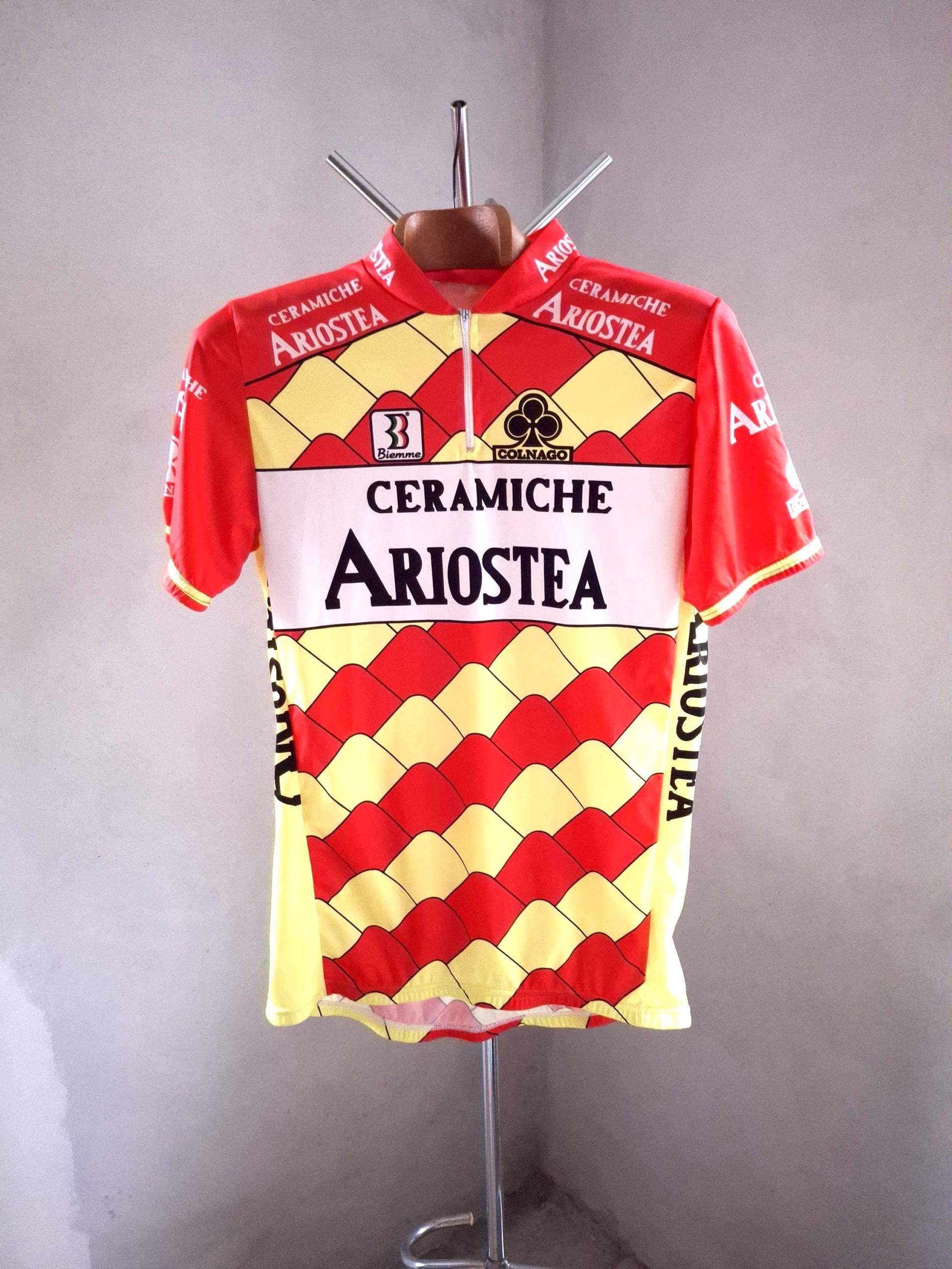 Ausbessern 1991 Ceramiche Ariostea Kurzarm Profi-Radtrikot, Größe Xl von VintageCycling