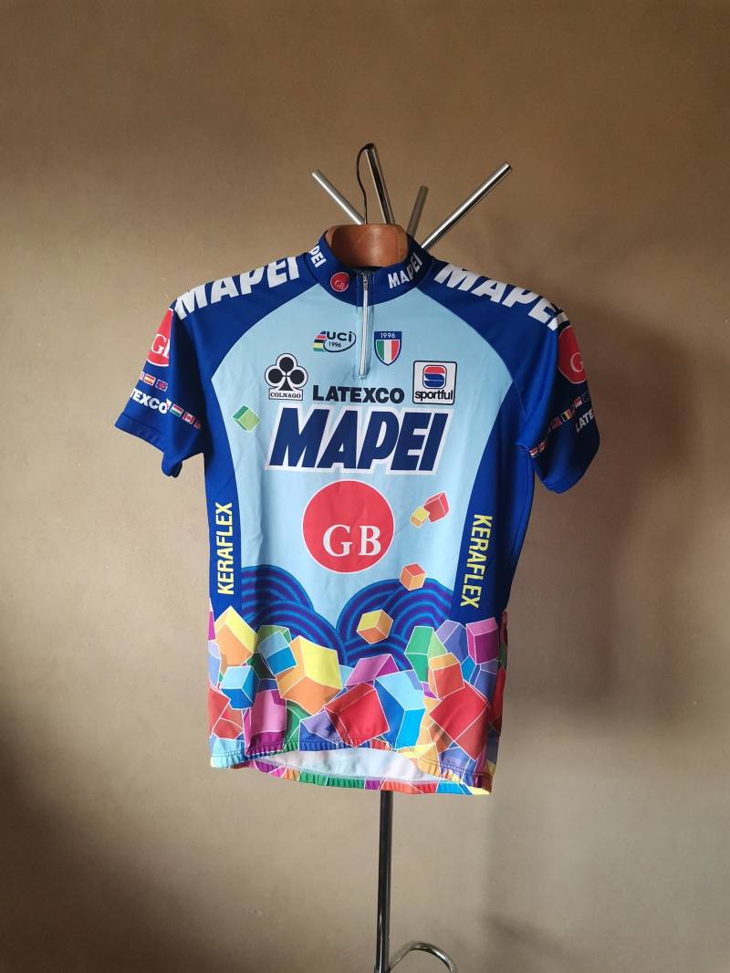 Vintage 1997 Mapei-Gb Radsport Italien Kurzarm-Trikot, Größe M von VintageCycling
