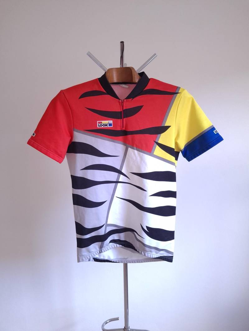 Vintage 80Er Look Fahrradtrikot Im Mondrian Design, Größe L von VintageCycling