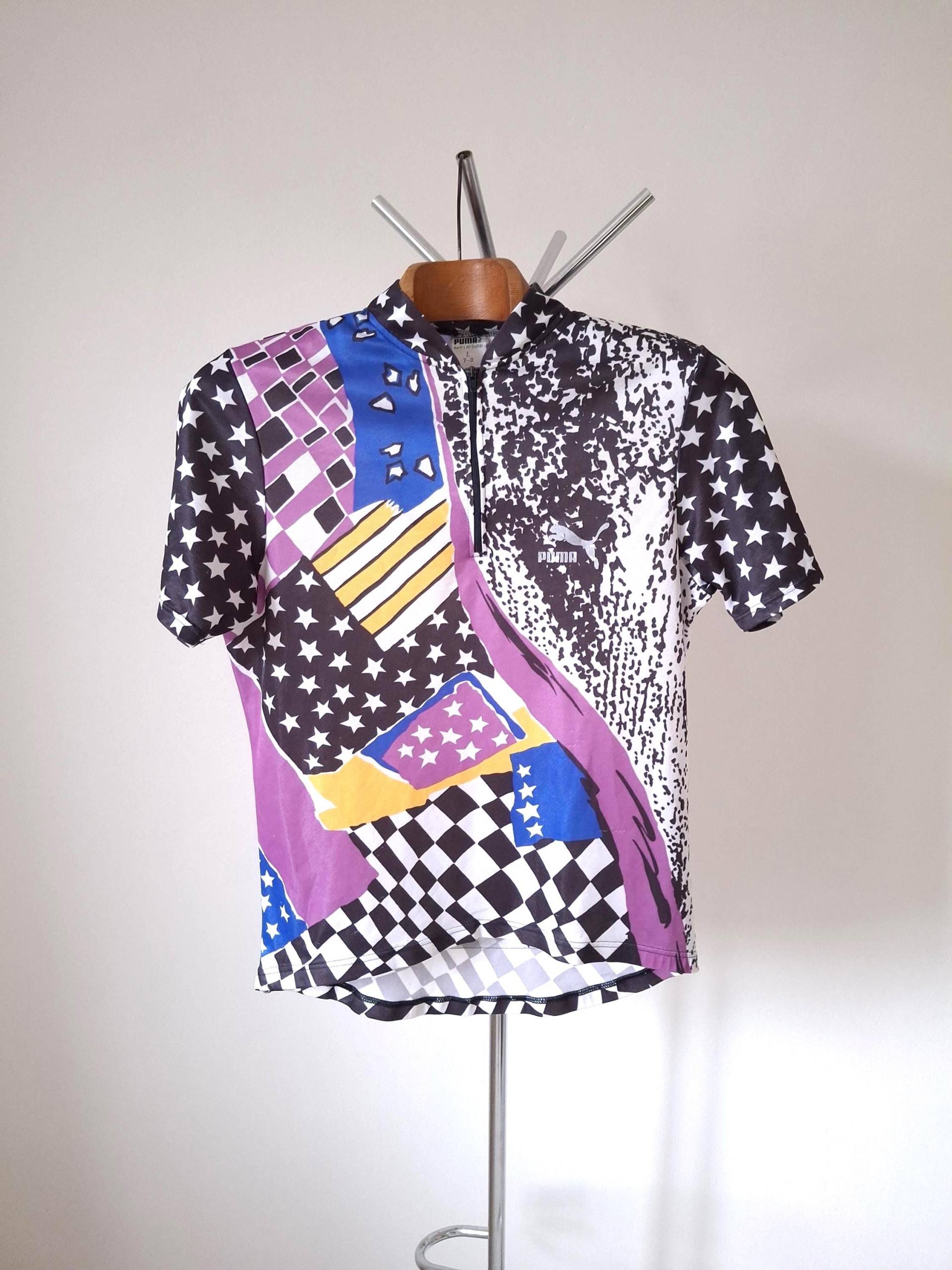 Vintage 90Er Jahre Puma Radtrikot, Made in Italy, Stilisierte Us Flagge, Xl von VintageCycling