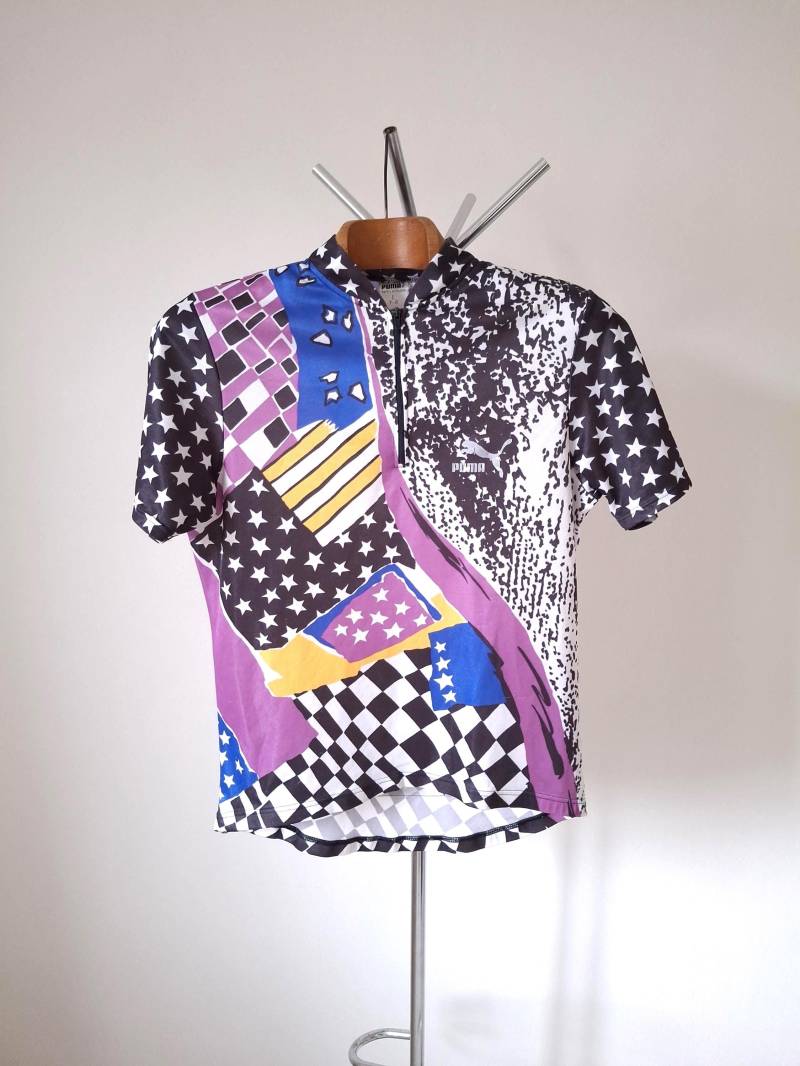 Vintage 90Er Jahre Puma Radtrikot, Made in Italy, Stilisierte Us Flagge, Xl von VintageCycling