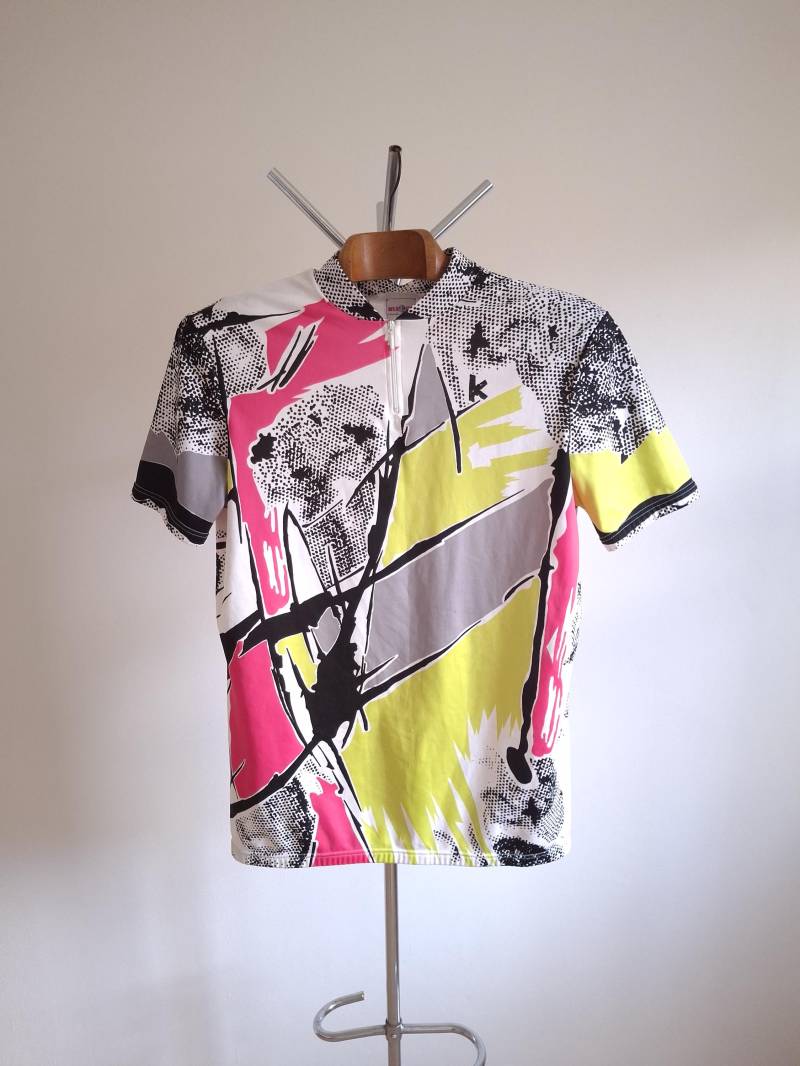 Vintage 90Er Jahre Radtrikot, Abstraktes Motiv, Größe Xxxl von VintageCycling
