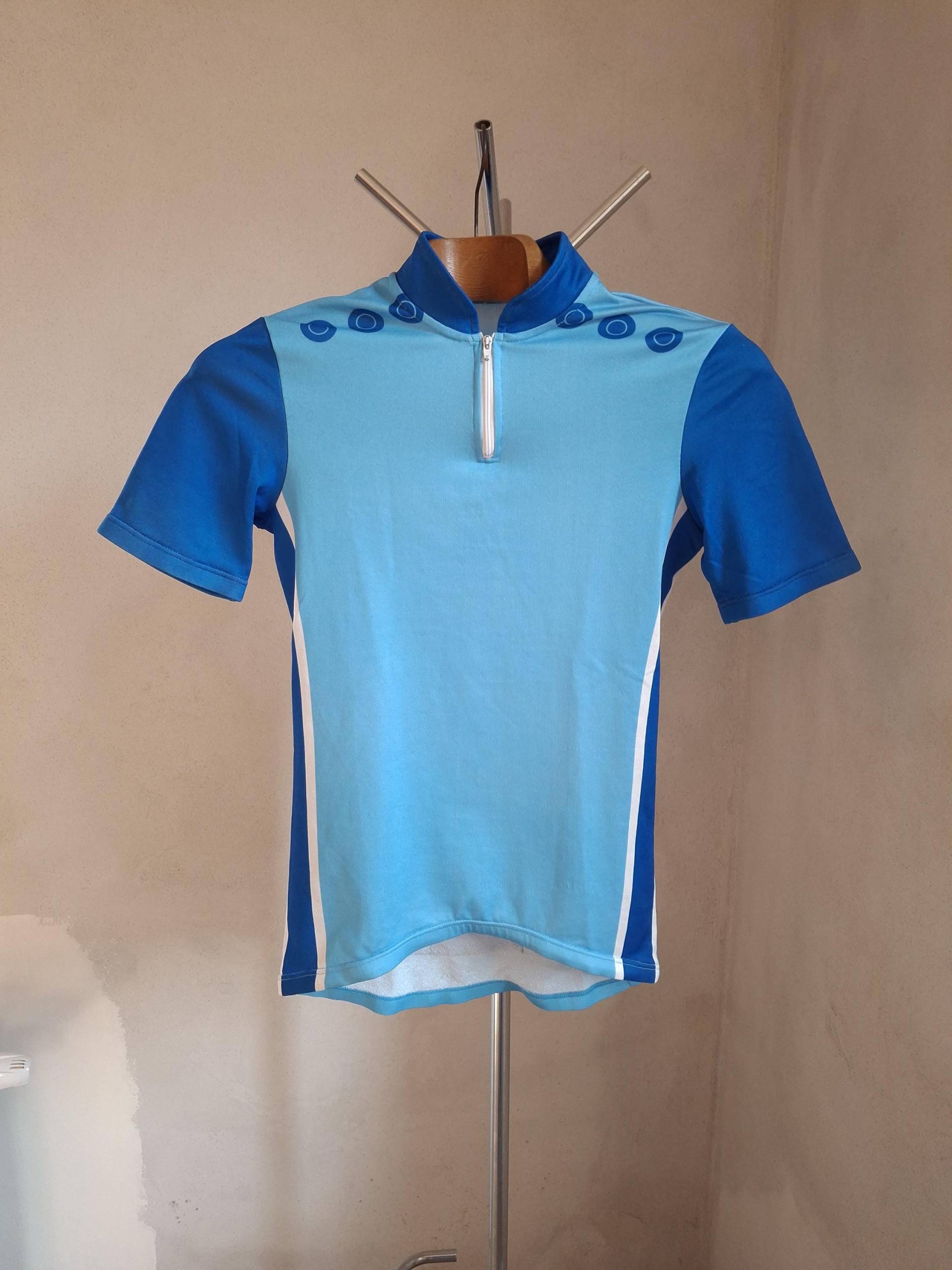 Vintage 90Er Jahre Retro Schlichtes Blaues Kurzarm Radtrikot, Größe Damen S/Herren Xxs von VintageCycling