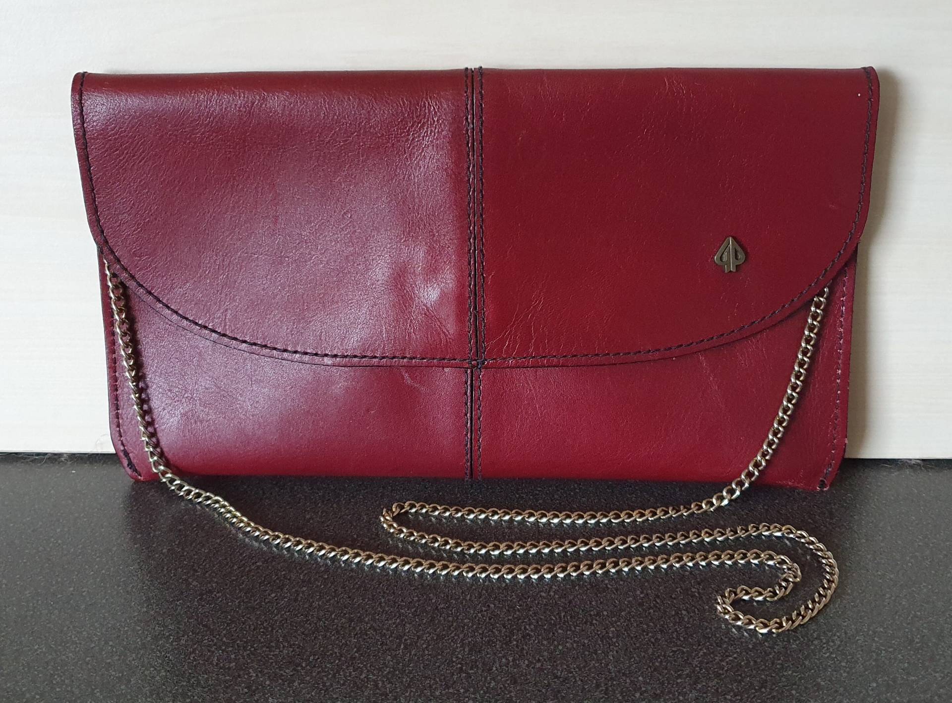 Vintage Umschlag Clutch/Umhängetasche, Picard, Germany, Rote Geldbörse, 70Er Oder 80Er von VintageDeBlijeEkster