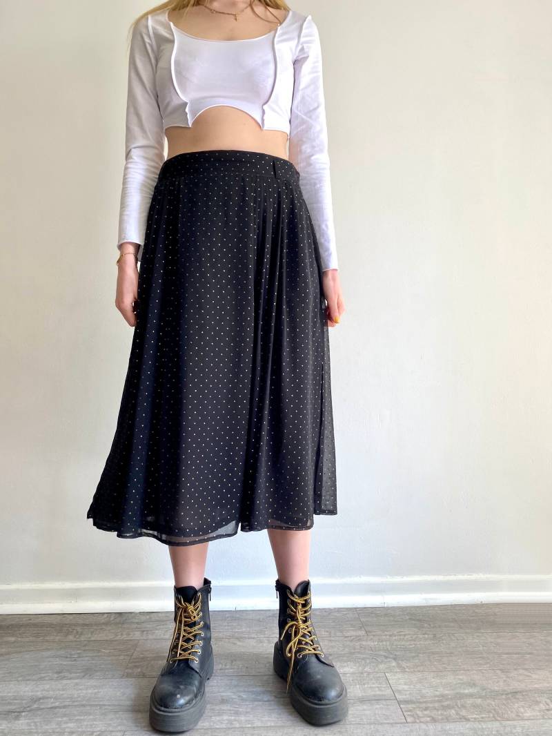 Bardehle Vintage Faltenrock Rock Schwarz Gold Pünktchen Bardehle Vintage Faltenrock Rock Schwarz Gold Pünktchen von VintageDealersHH