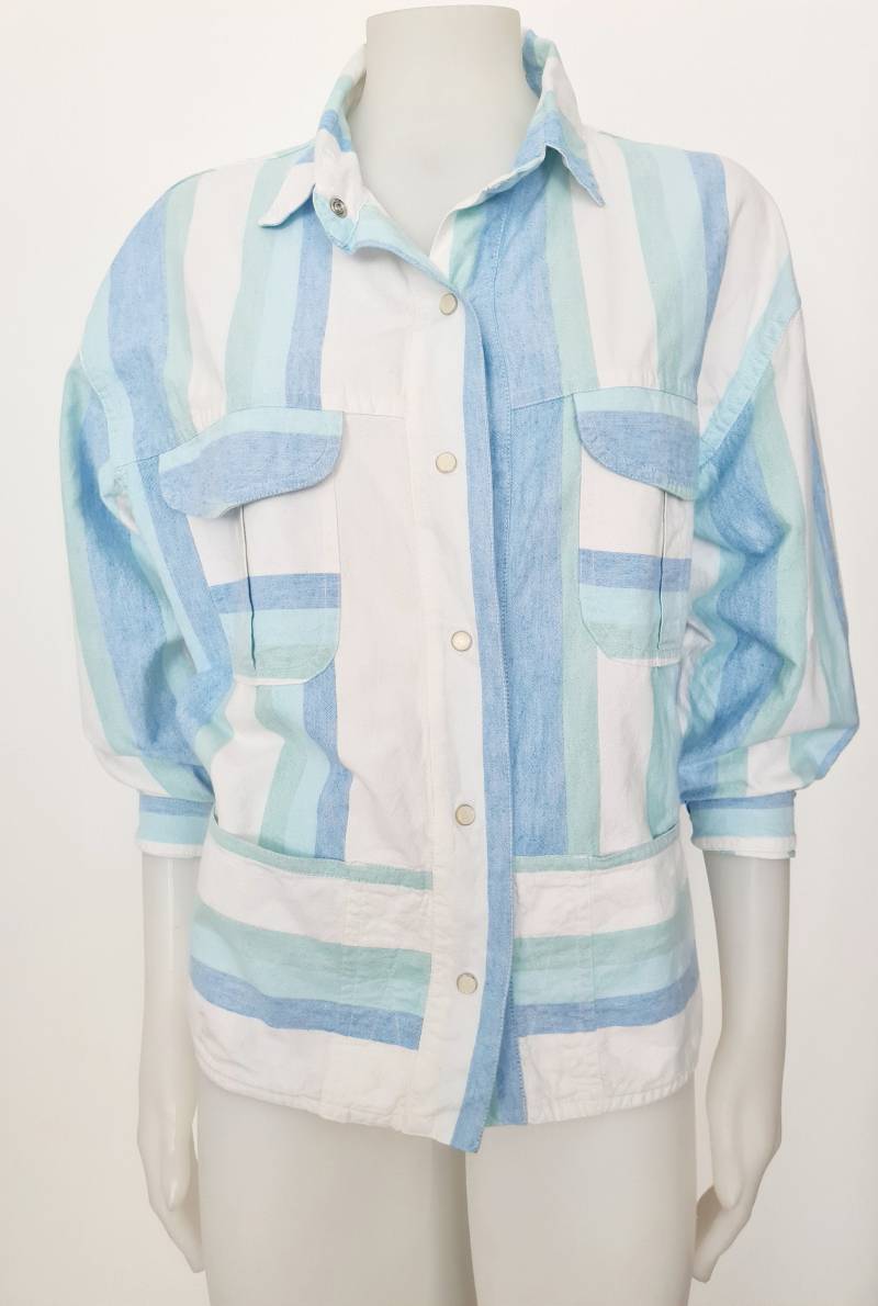 Creation Chamade Mallorca Hemd Streifen Bluse Vintage Leinen Viskose Creation Chamade Mallorca Hemd Streifen Bluse Vintage Leinen Viskose von VintageDealersHH