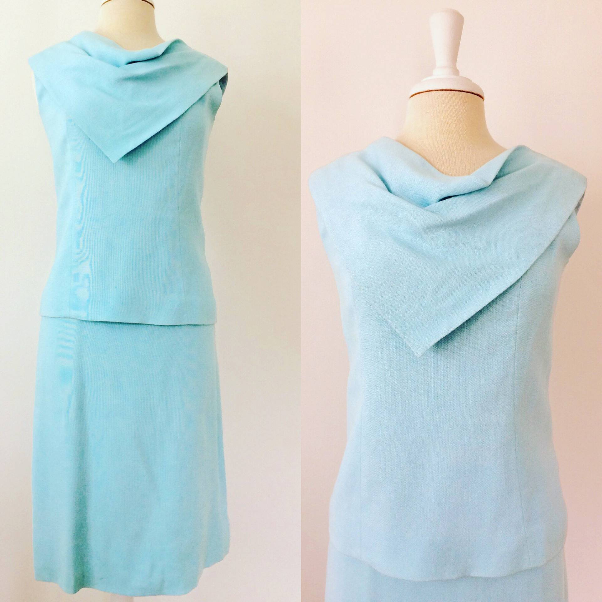 1960Er Jahre Blau Leinen Kleid Set von VintageDrifter