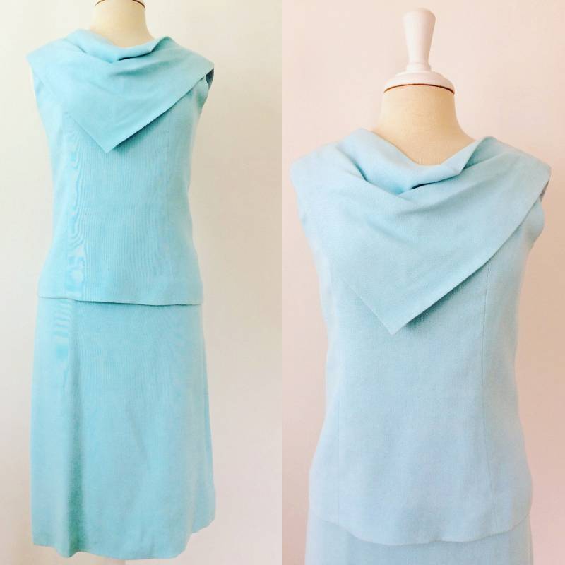 1960Er Jahre Blau Leinen Kleid Set von VintageDrifter