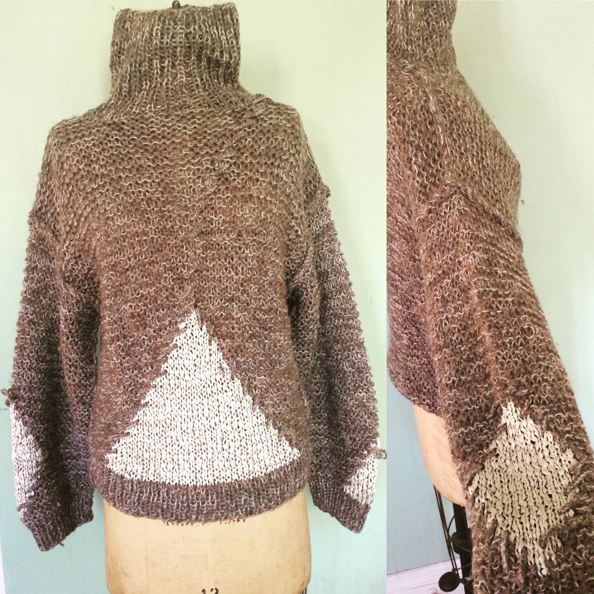Handgestrickter 80Er Vintage Oversized Pullover, Bandmuster | Größe M von VintageDrifter