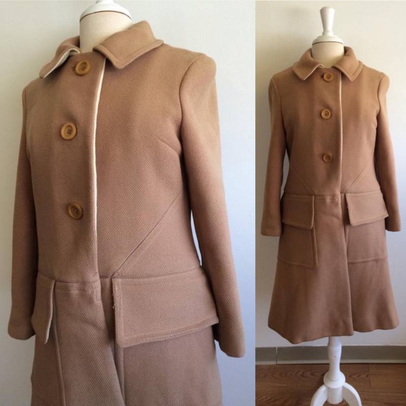 Louis Feraud Vintage 1960Er Damen Wollmantel Mit Saks Fifth Avenue Label von VintageDrifter