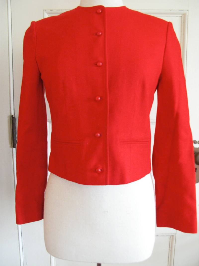 Pendleton Vintage Rote Wolle Bolero Style Taillenjacke von VintageDrifter