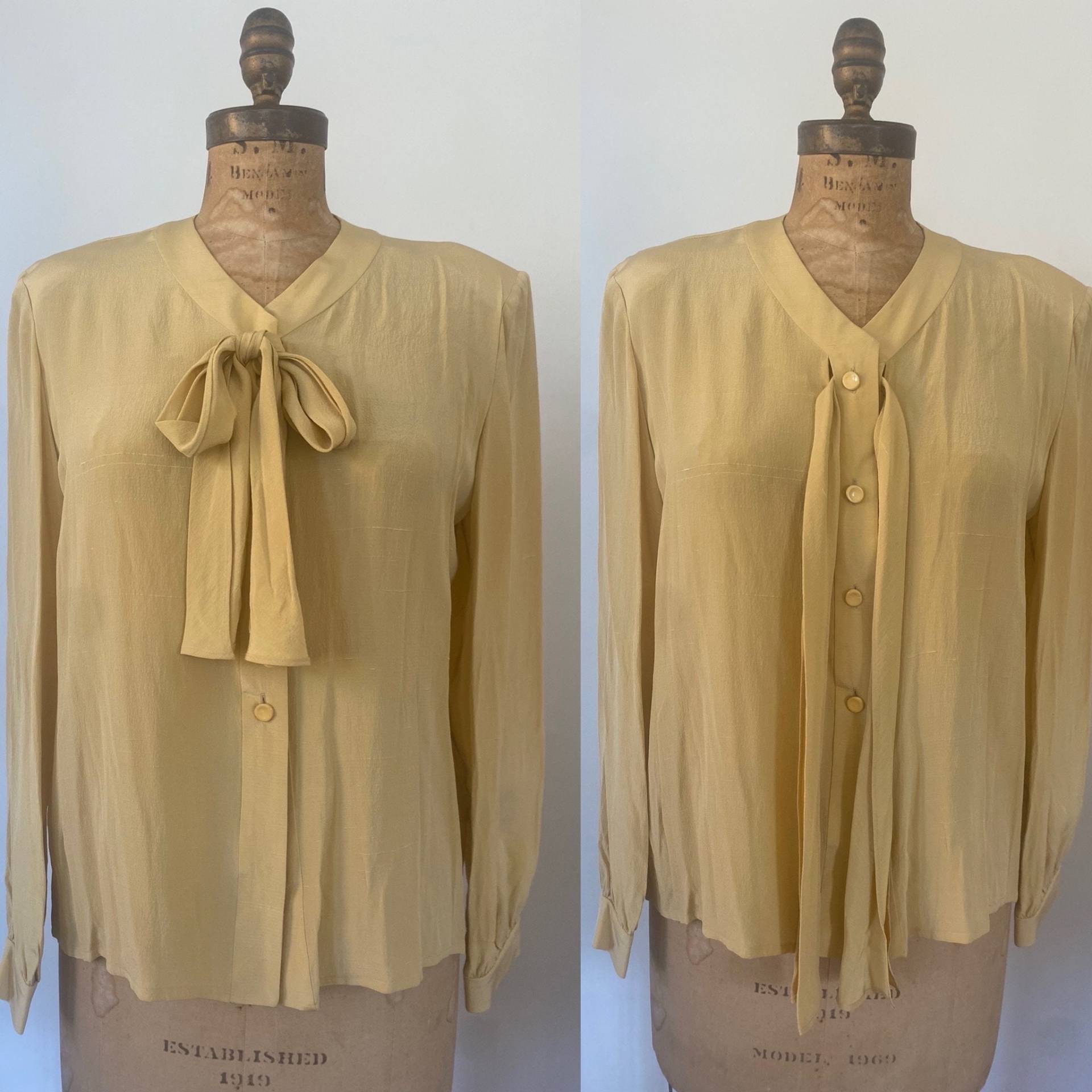 Valentino Vintage 70Er Jahre Seidenbluse Zum Binden von VintageDrifter
