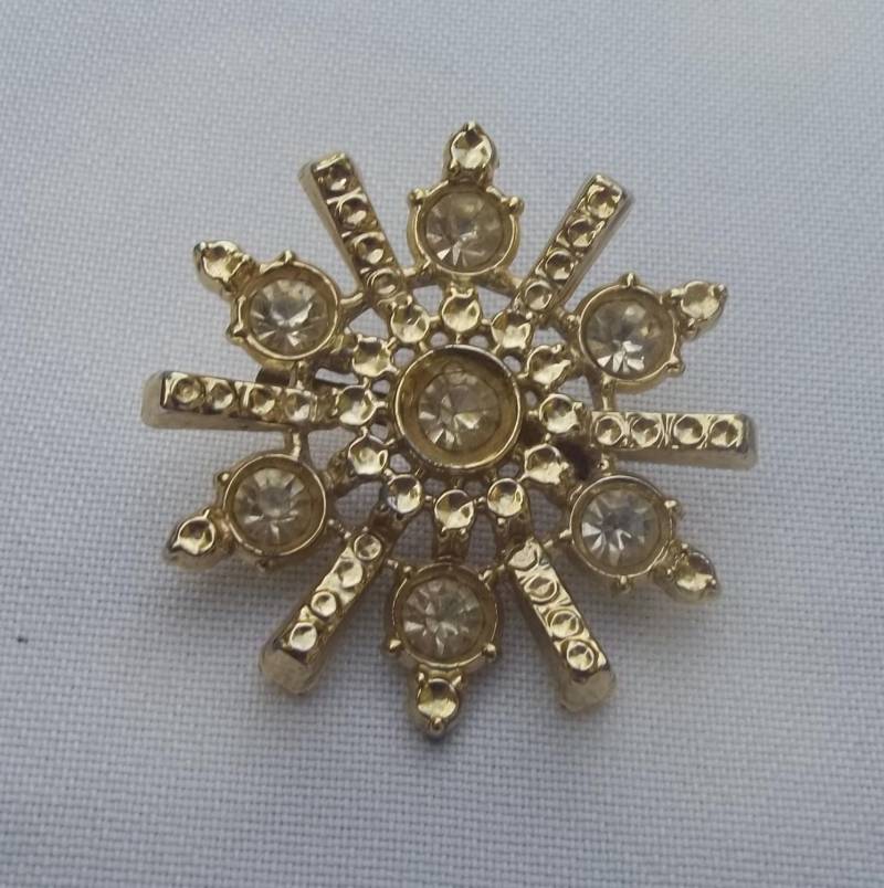 Jahrgang Estate Sunburst Strass Brosche Pin Jahrgang Estate Sunburst Strass Brosche Pin von VintageEstateGems