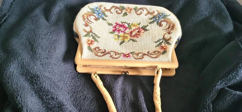 Gobelin Vintage 50Er Jahre Handtasche Petite Point 50S Bag Gobelin Vintage 50Er Jahre Handtasche Petite Point 50S Bag von VintageFebbre