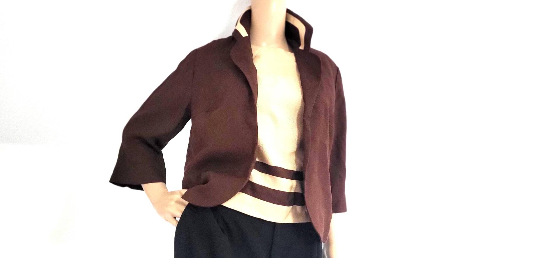 Jobi 50Er Jahre Vintage Bluse Mit Bolero Schurwolle von VintageFebbre