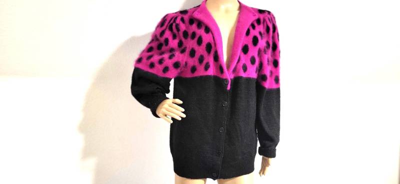 Vintage 1980Er Angora Wolle 80S Strickjacke von VintageFebbre