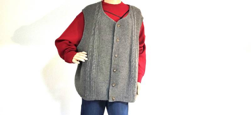 Vintage 50S Schurwolle Weste Trachtenweste Unisex Oversize von VintageFebbre