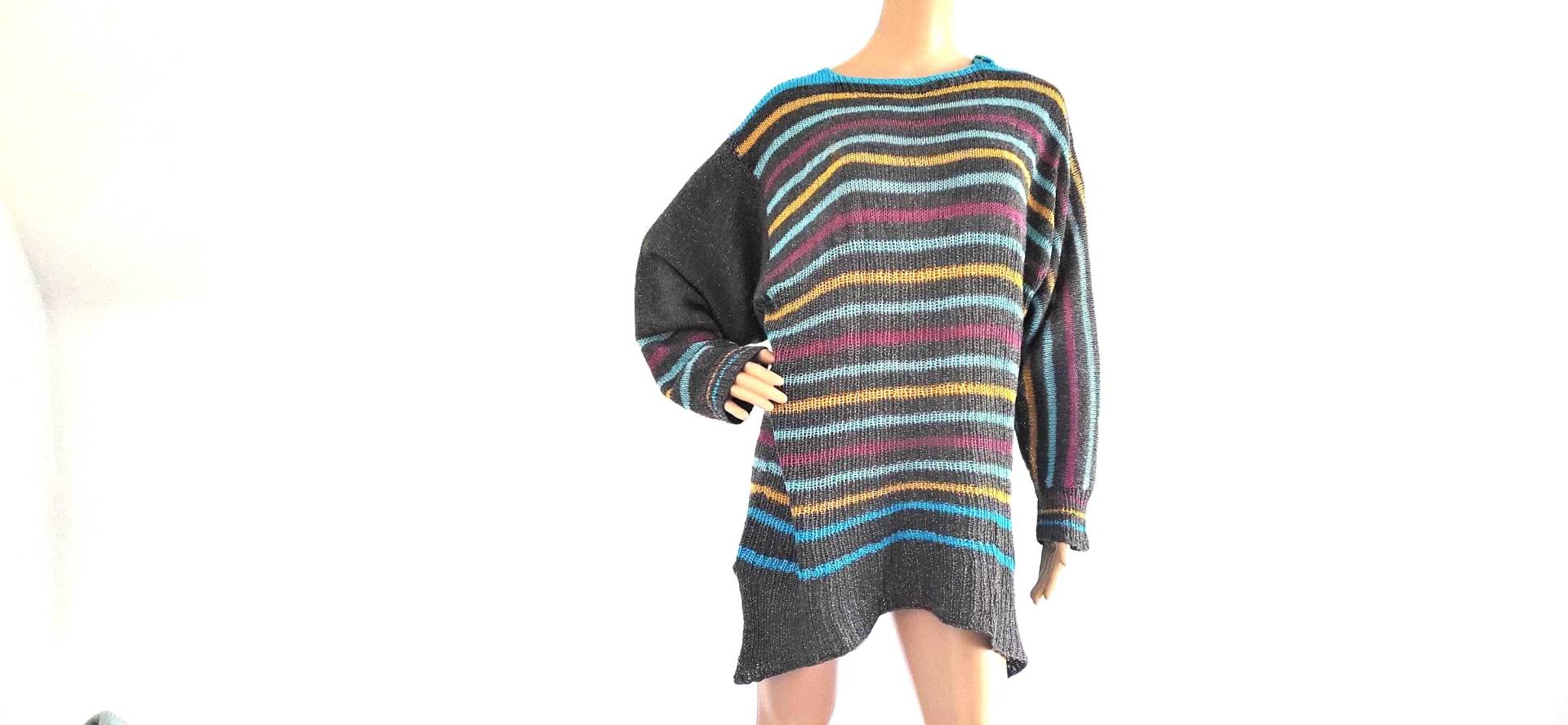 Vintage Handgestrickter 80Er Jahre Oversize Pullover von VintageFebbre